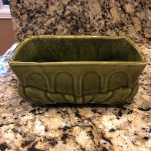 Vintage Green Pottery Planter